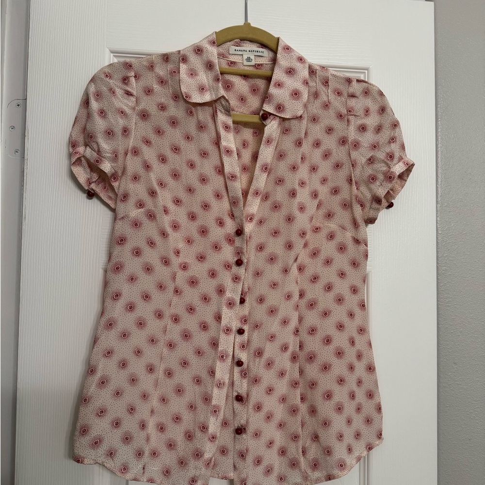 Banana Republic XS Red White Women's Top